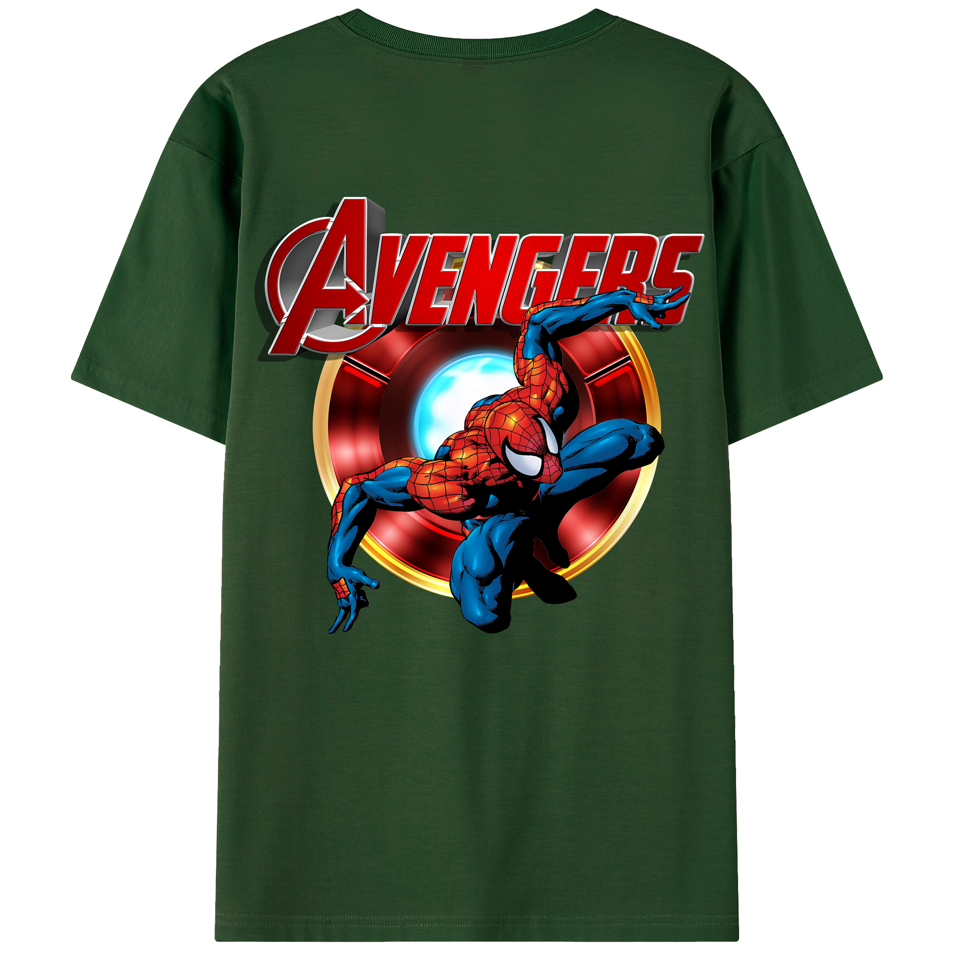 （画像用） Spider Man スパイダーマン 綿100％半袖Tシャツ（背面プリント）